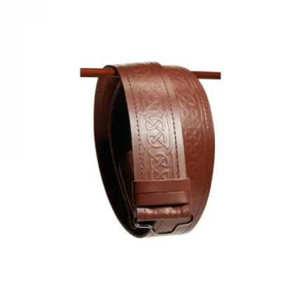 brown Embossed kilt belt