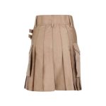 Women’s Beige Utility Kilt with Side Pockets and Buckle Straps - Image 3