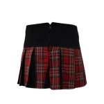 Women’s Black and Red Tartan Pleated Hybrid Kilt with Buckle Straps - Image 2