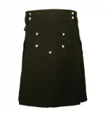 Boys' Black Utility Kilt with Silver Studs