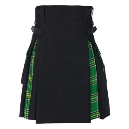 Irish Tartan Black Hybrid Kilt for Men