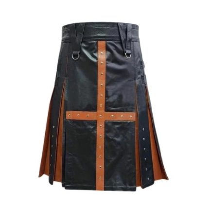 Black & Brown Leather Kilts for Men