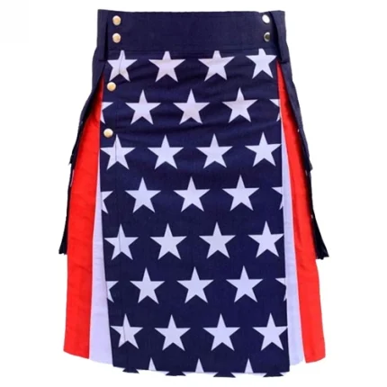 American flag hybrid fashion utility kilt for man