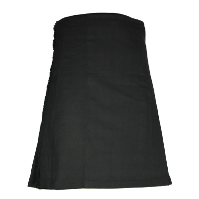 Black Hybrid Traditional Kilt with Tartan Pleats