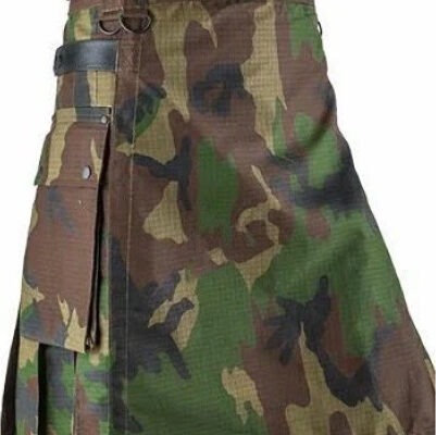 Utility Wool Traditional Kilt with Camouflage Pattern