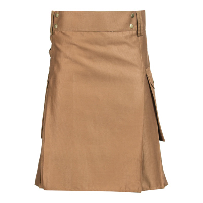 Kilts for Men - Modern Brown Utility Kilt with Cargo Pockets