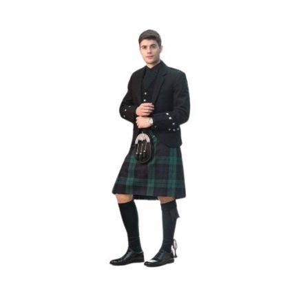 Mens Argyle Black Watch Tartan Kilt Outfit