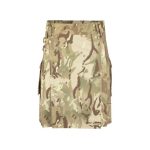 Multicam Tactical Kilt with Cargo Pockets and Reinforced Stitching
