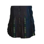 Women’s Black and Green Irish Tartan Hybrid Kilt with Utility Pockets - Image 3