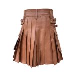 Brown Leather Kilt with Detachable Sporran and Utility Pockets - Image 2