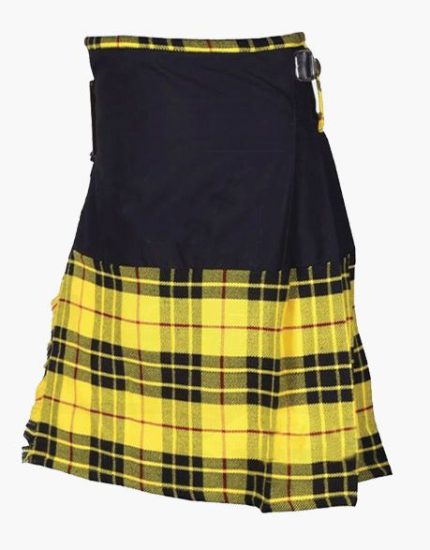 Men’s MacLeod of Lewis Hybrid Kilt with Black and Yellow Tartan Design