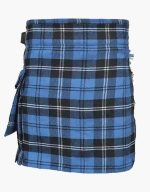 Women’s Ramsay Blue Tartan Utility Kilt with Fastening Straps