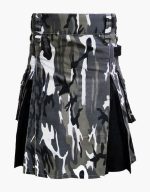 Urban Camouflage Tactical Kilt with Cargo Pockets and Reinforced Stitching