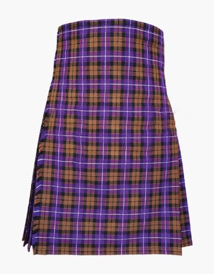 Vibrant Men's Dutch Tartan Kilt in Purple and Brown Plaid