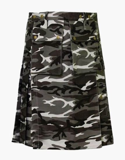 Grey and White Urban Camouflage Tactical Kilt