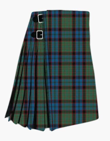 Traditional Nicolson (MacNicol) Tartan Kilt in Green, Blue, and Red Plaid